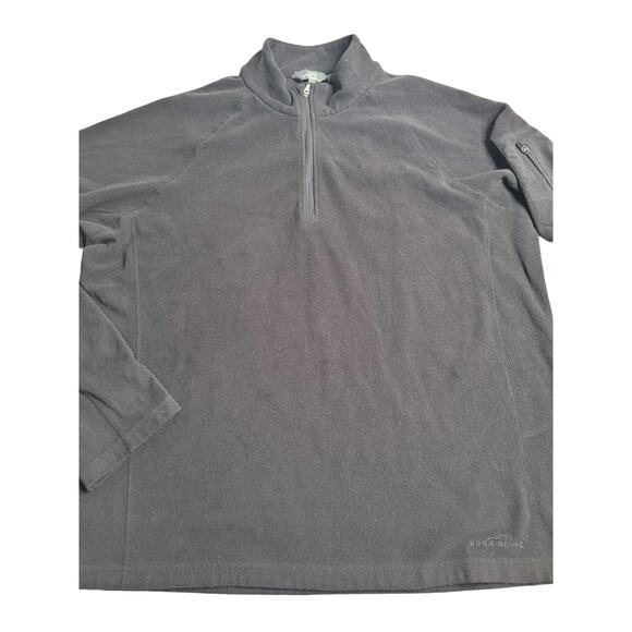 2691 Eddie Bauer 1/4 Zip‎ Men's Fleece Pullover Black Large - Picture 1 of 8